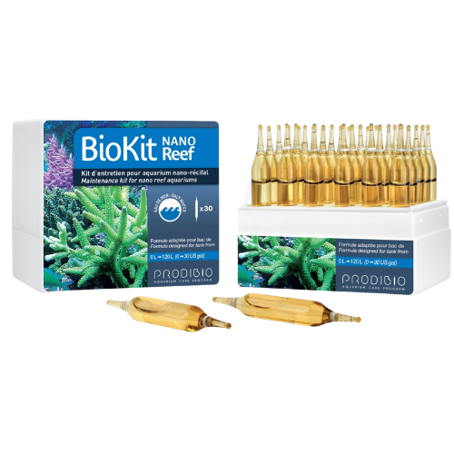 Product Image of BioKit Nano Reef Showing packaging and the vials