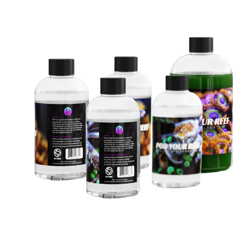Product Image of 2 bottles of apo copepods and two bottles of tisbe with phytoplankton. 