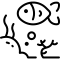 Icon: fish with ocean floor bottom
