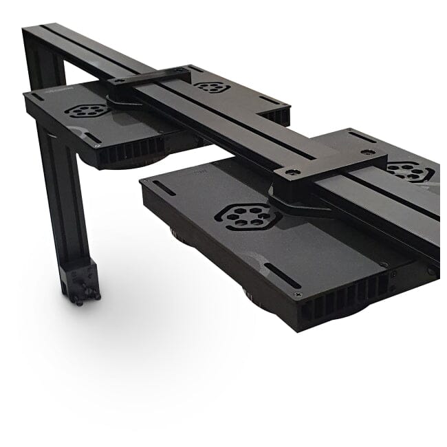 Product image of RMS rails holding two X4 lights on white background